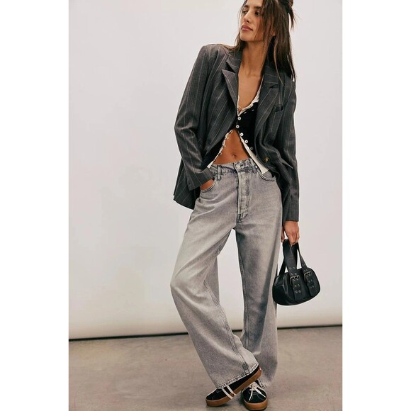 Free People Tilly Long-Sleeve Cardi Blouse Top Knit Ribbed Buttondown XS 280622 - Picture 4 of 9